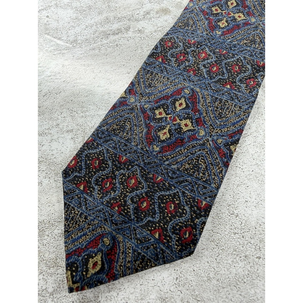 Geoffrey Beene Tie Mens One Size Blue 100% Silk Paisley Designer Made In USA